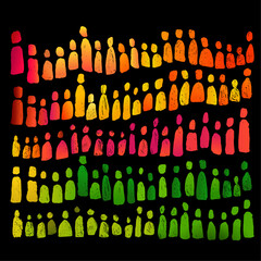 Human Abstract illustration gauche paint