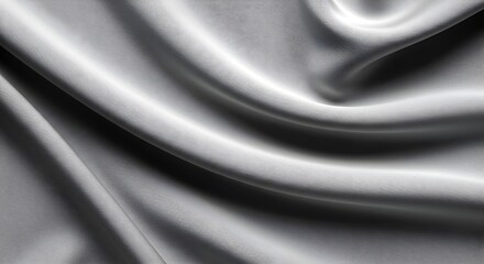 Fototapeta premium Architectural Fabric Texture with Silky Folds & Directional Lighting – Monochrome Tactile Background with Safe Zones for Overlay Text