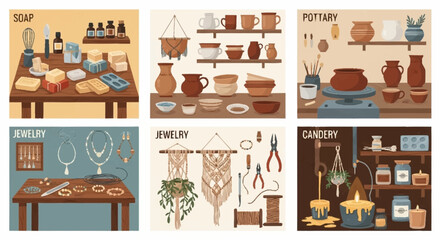 Handmade Crafts Soap Making, Pottery, Jewelry, and Candle Making
