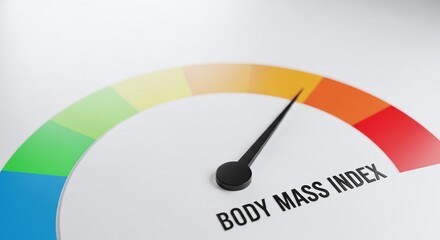 Body Mass Index Gauge, Isolated on White Background