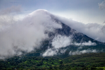 Arenal Volcano Covered by Clouds in Costa Rica
