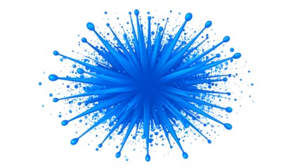 Abstract Blue Burst Explosion on Black Background