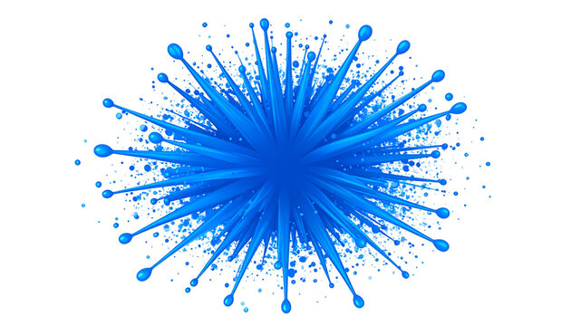 Abstract Blue Burst Explosion on Black Background
