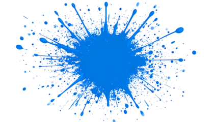 Abstract Blue Ink Splash on Black Background