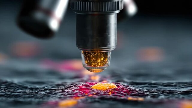 Ultra HD Microscope lens focused on cells, showcasing the complexity of biological structures, bacteria under the Microscope video, bacteria and Microscope video