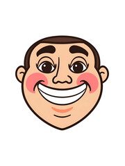 Happy smiling boy's face vector illustration