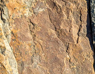 Close-up view of layered rock face