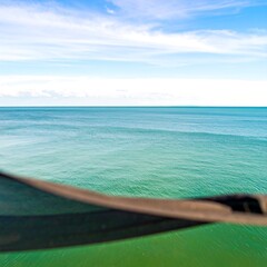 Tranquil seaside view with gentle waves and sky