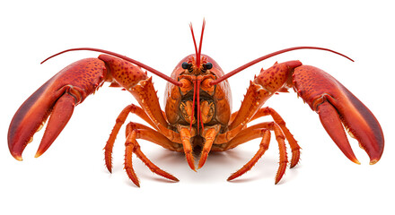 Red Lobster's Grand Presentation: A vibrant display of a perfectly cooked lobster, its crimson shell gleaming under the studio lights, showcasing the essence of seafood excellence.