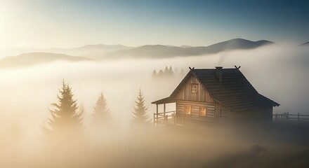 house in the fog