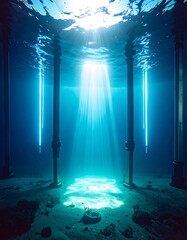 Underwater sunlit archway