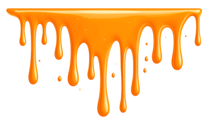 Orange Liquid Dripping Down on Black Background