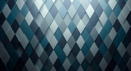 Geometric background of rhombuses in shades of blue and gray