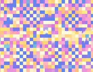 Fototapeta premium ピンクとイエローが映えるカラフルなモザイクパターン