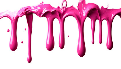 Pink Paint Dripping on Black Background