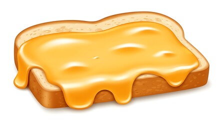 A realistic vector illustration of a delicious bun with cheese melt centered on a clean white background
