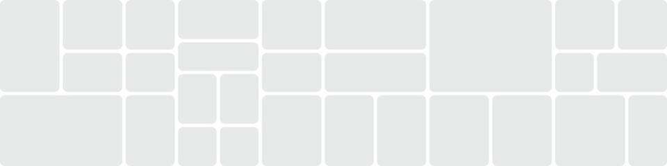 Vector collage for photos or Picture frame. Vector blank in bento grid system layout. Digital photo collage template