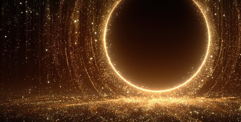  A golden circle， Great for fantasy scenes, luxury branding, or adding a magical touch to digital art and event backdrops.
