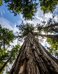 Upward view of a massive tree