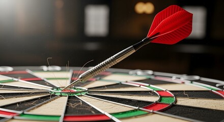 Dart Throwing Competition, Players, Game Room, Action Shot, Indoor, Close-Up, Precision and Skill in Target Sports
