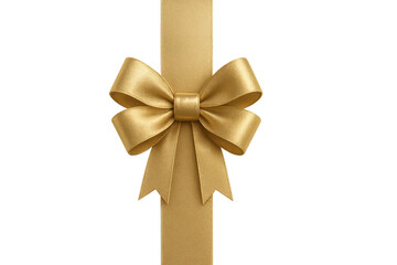 Elegant golden ribbon and bow isolated on transparent background for design