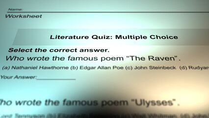 Cinematic American Literature Generic Homework Sheet