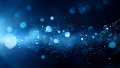 Abstract Cinematic Blue Light Leaks Flowing From Left To Right Soft Gradient Glow Bokeh Particles Dark Background Ultra Realistic Lighting Smooth Motion Illusion