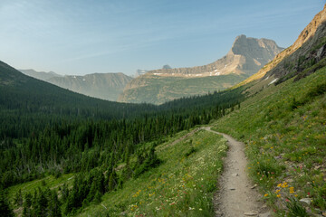 Obraz premium Trail Leading Down Toward The Many Glacier Area In Glacier