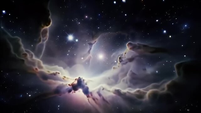 Majestic celestial nebula formation in a cosmic display of stellar brilliance and interstellar gas
