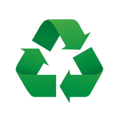 Fototapeta premium Iconic green recycling symbol with arrows in a continuous loop on a black background