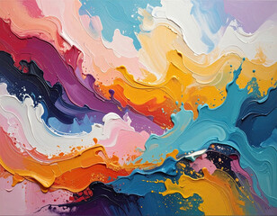 アクリルガッシュ背景　カラフル