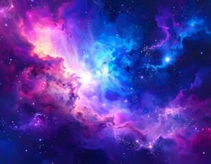 Cosmic nebula, vibrant colors