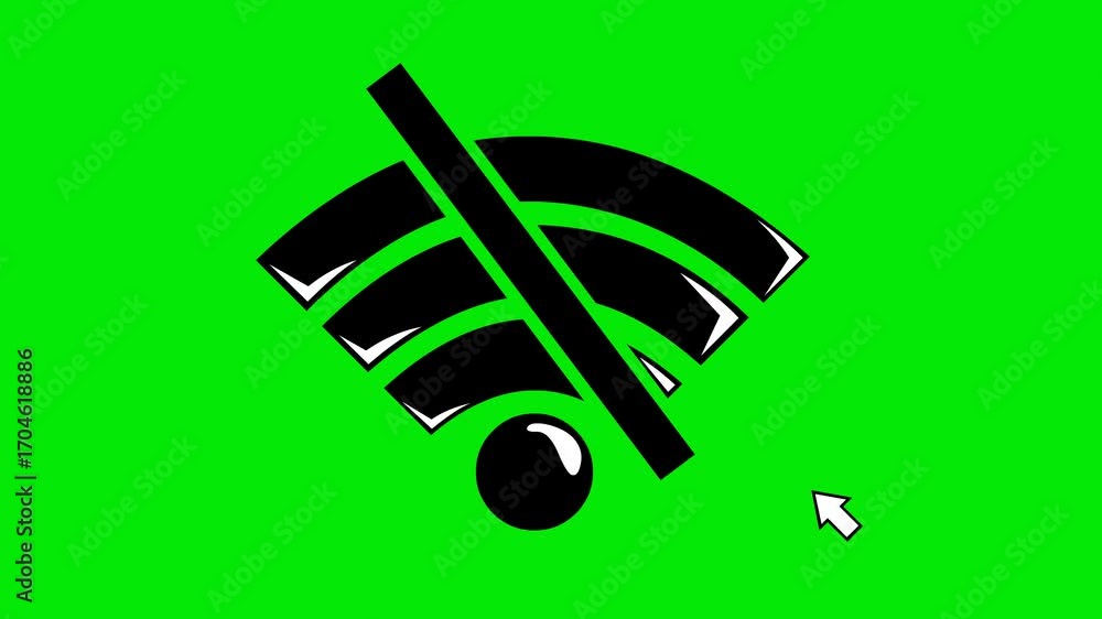 Poster video animation black and white concept icon click computer cursor mouse connect and disconnect wifi