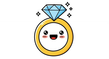Cute cartoon diamond ring