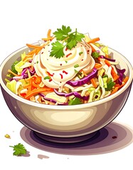 Colorful coleslaw in a bowl