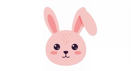 Obraz premium Pink rabbit head illustration