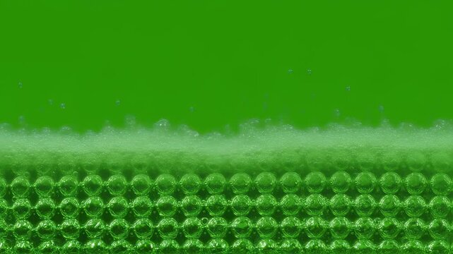 Fastmotion bubblewrap sheet popping wave moving right to left displayed on green screen for fun packaging shipping or relaxation video elements.