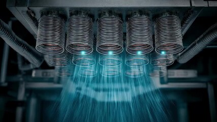 Focused shot of smart condenser coils activated by builtin cleaning sensors capturing the innovative design that boosts cooling reliability and hygiene.