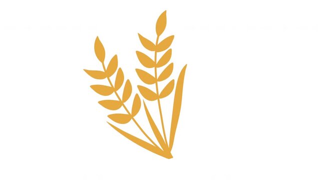 Animated Wheat Sheaf golden wheat stalks, symbolizing harvest, farming, and agriculture, perfect for seasonal or nature-themed