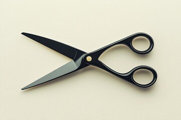 Black scissors on a beige background