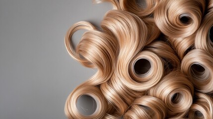 Blonde hair extensions in curls