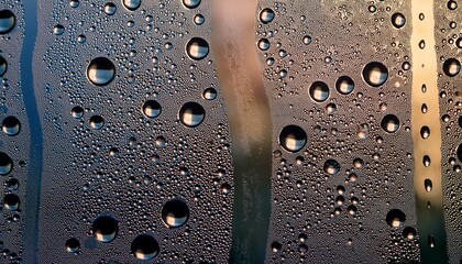 Close Up Of Water Droplets On A Transparent Surface