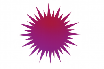 Radial gradient starburst radiating sharp spikes, generating dynamic visual energy with vivid color burst for modern graphic design