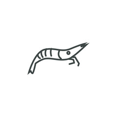 Sea shrimp logo EPS template icons vector illustration transparent background