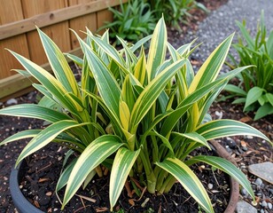 Obraz premium Striped plant in a pot