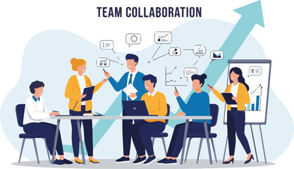 Business Team Collaboration Meeting for Growth and Success Strategy