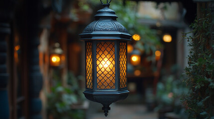 old street lamp in night