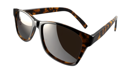 Tortoiseshell sunglasses isolated on transparent background offer a stylish and classic accessory for sun protection and fashion