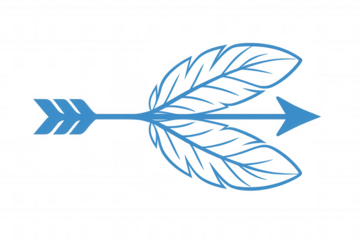 Verdant blue arrow pointing forward, leafy elements intertwining, representing environmental progress on clean backdrop