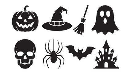 Spooky halloween night scene with haunted elements